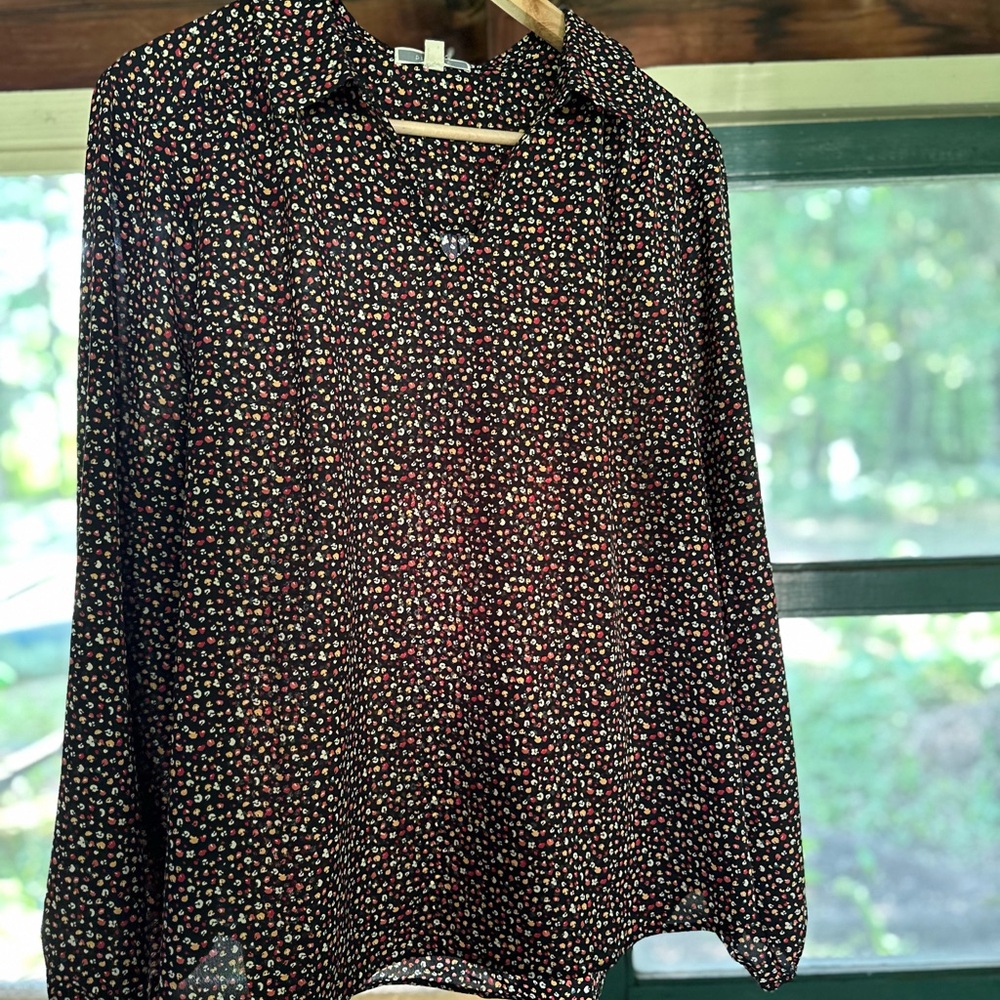 Pleione Floral Long Sleeve Blouse XL